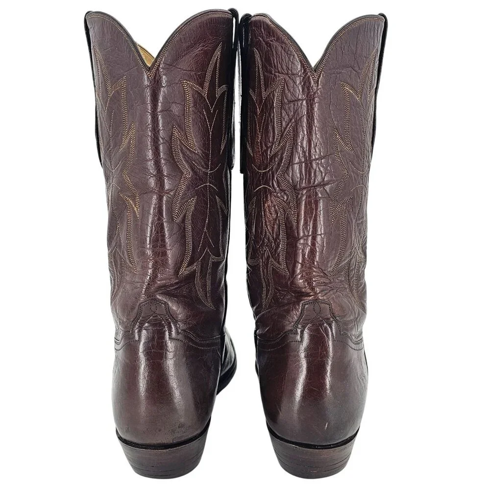 Tres Outlaws Falconhead Mens sz 15 Dark Brown Leather Custom Cowboy Western Boot - Picture 9 of 16